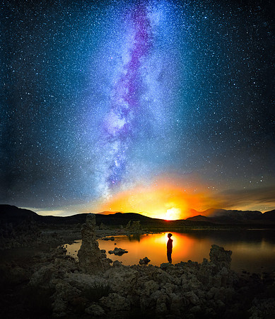Mono Lake Milky Way Forest Fire