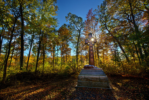 Celtic Cross in the Forest: Irish Brigade Monument, Gettysburg