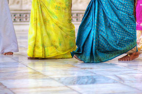 Bare Feet and Colorful Saris