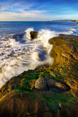 Brushstrokes of Water: Waves at Sunset Cliffs, Point Loma