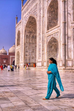 Flowing Color on Marble - Beneath the Taj Mahal