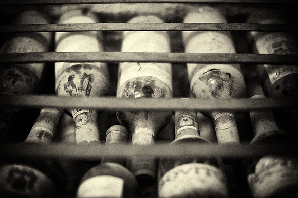 Dusty Chianti Wine Bottles - Greve in Chianti, Tuscany, Italy