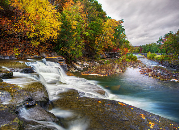 Lower Taughannock Falls looking down the Taughannock River