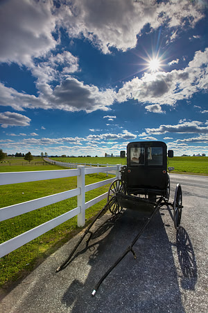 Horseless Amish Buggy near Lancaster, PA