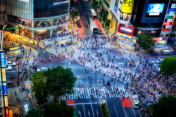 Shibuya Crossing from Above - Tokyo Japan
