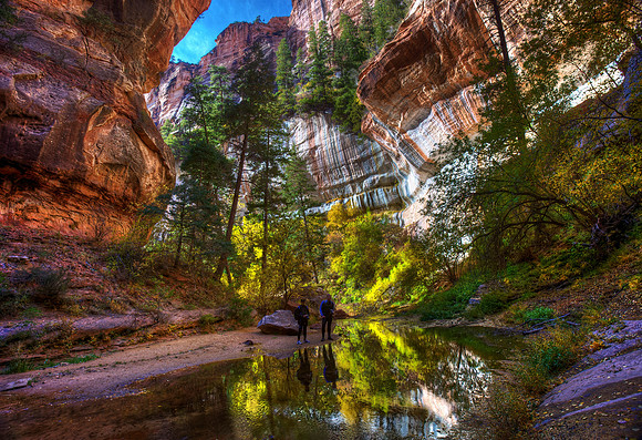 Fall Reflections in the Canyon - The Subway, Zion National Park