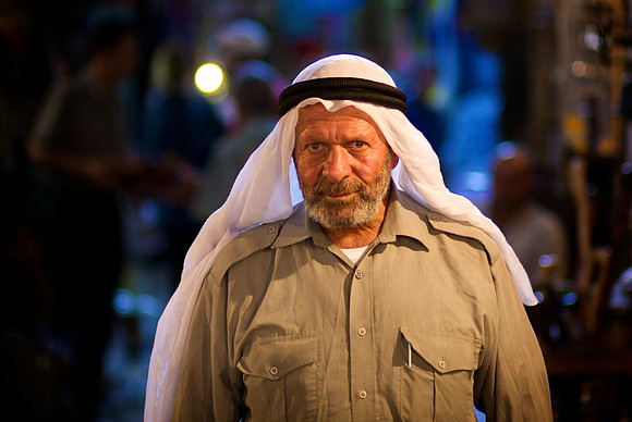 Man in the Market: Jerusalem Old City Arab Market or Souk
